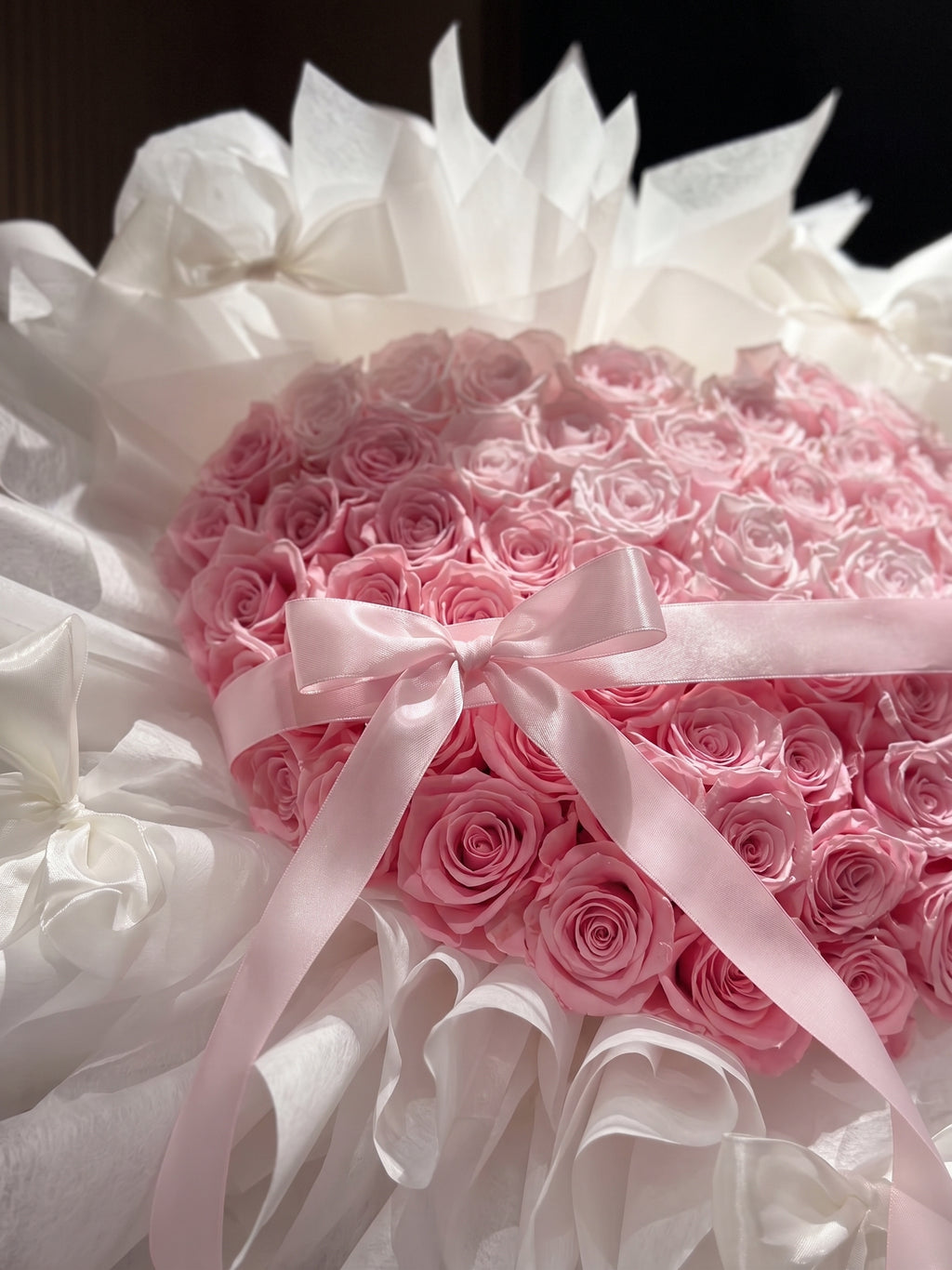 PINK HEART EVERLASTING BOUQUET